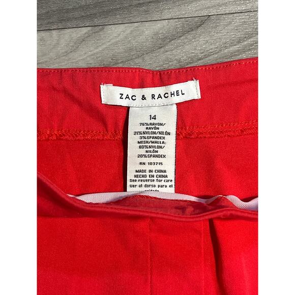 NWT Zac & Rachel The Ultimate Fit High Rise Pant Women Sz 14 Color Hibiscus Pink - Picture 6 of 8